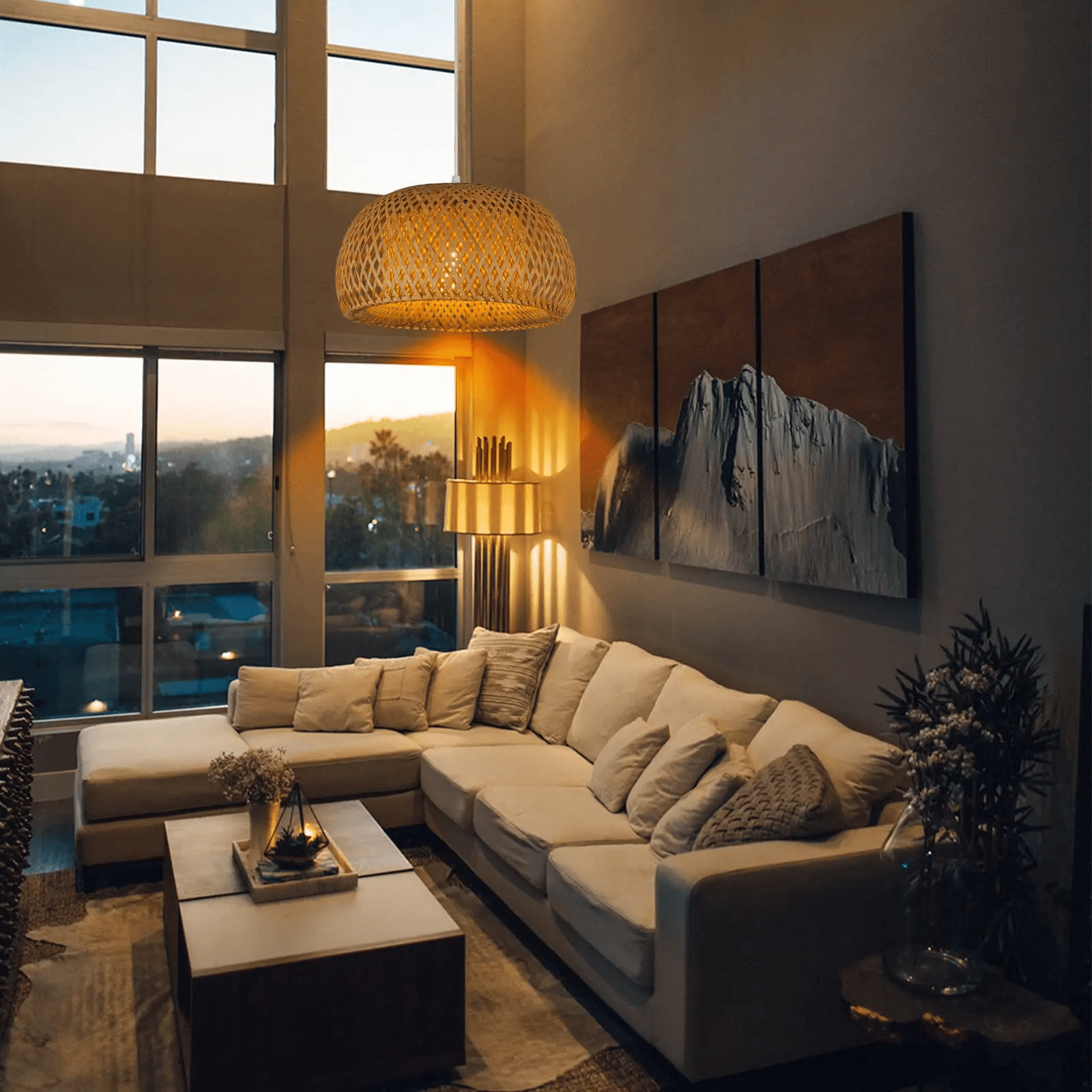 Lustre Pendente de Bambu