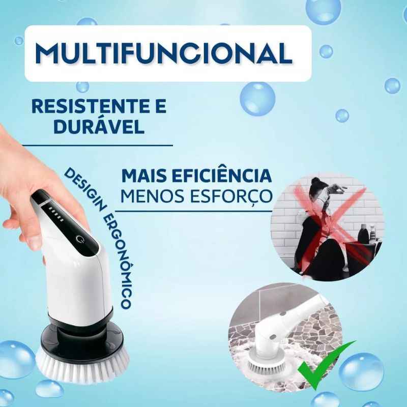 Escovão Elétrico para Limpeza Multiuso 7 em 1